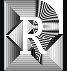 Grunge colorful font letter r Royalty Free Vector Image