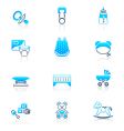 Baby objects icons marine vector image
