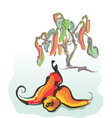 Red hot chili peppers vector image