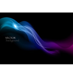 Wave neon light dark curve blue vector image