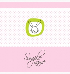 Cute card with bunny vector image