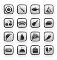 Different kind of food icons vector image
