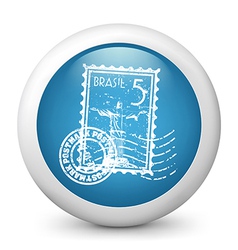 Blue glossy icon vector image