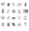 Communication icons grey vector image