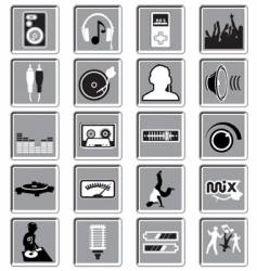 Dance music icons vector image