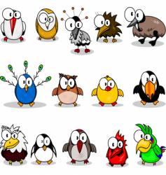 Cartoon birds vector image