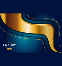 Luxury blue and golden lines background design Vector Image