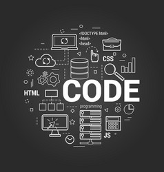 coding concept on black vector image