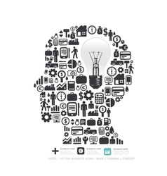 Elements are small icons Finance make in man think vector image