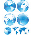 Color glossy globes and map vector image