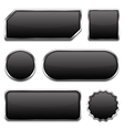 Black Buttons with Metallic Frame vector image