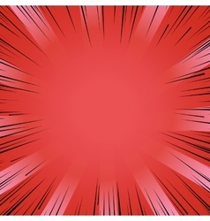 Manga comic book flash red explosion radial lines vector image