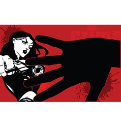 Woman with gun vector image