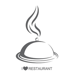 Restaurant 4 Food platter with cover vector image