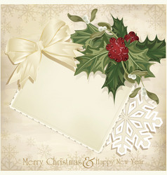 Vintage christmas background vector image