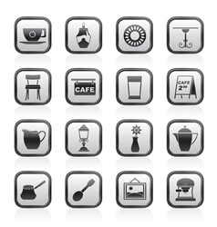 Cafe and coffeehouse icons vector image