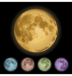 Isolated full moon vector image
