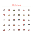Holidays Colored Line Icons vector image