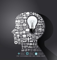 Elements are small icons Finance make in man think vector image