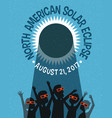 People celebrate watching the solar eclipse vector image