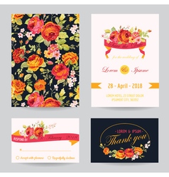 Invitation Congratulation Card Set - for Wedding vector image