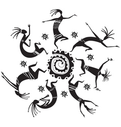 Dancing figures in a circle vector image
