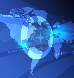 Digital world map background vector image