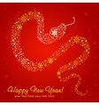 New Year card of Snake made of snowflakes vector image