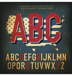 Retro alpahbet patriotic vector image