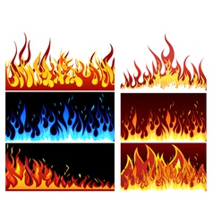 Fire set vector image