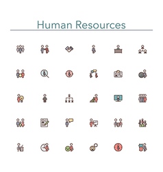 Human Resources Colored Line Icons vector image