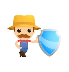 Funny cartoon farmer vector image