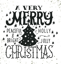 A very Merry Christmas Greeting card vector image