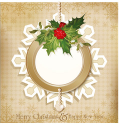 Vintage retro christmas background vector image