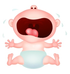 Baby cartoon crying vector image