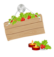 Wooden sign christmas 02 vector image