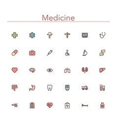 Medicine Colored Line Icons vector image