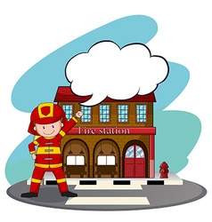 Firemen working at the fire station vector image