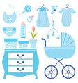 Baby shower in blue vector image
