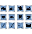 Medical icons on square buttons vector image