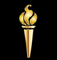 Golden torch flame vector image