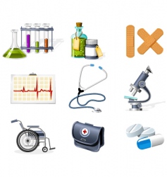 Medicine and healthcare icons vector image