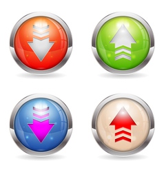 Set Glossy Download and Upload Buttons vector image