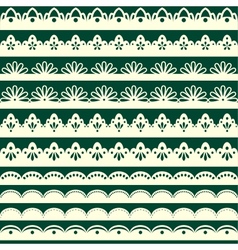 Set of vintage seamless borders vector image