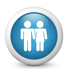 Blue glossy icon vector image