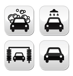 Car wash buttons set - vector image