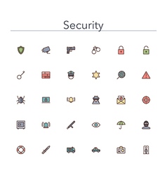 Security Colored Line Icons vector image