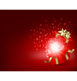 Open gift with fireworks vector image