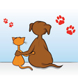 Cat Dog Friends vector image