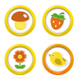 Summer icons in colorful bubbles vector image
